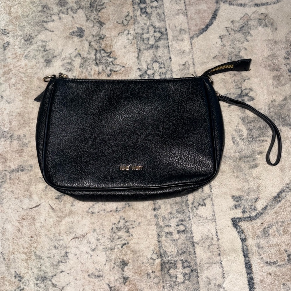 Black Leather Nine West Wristlet